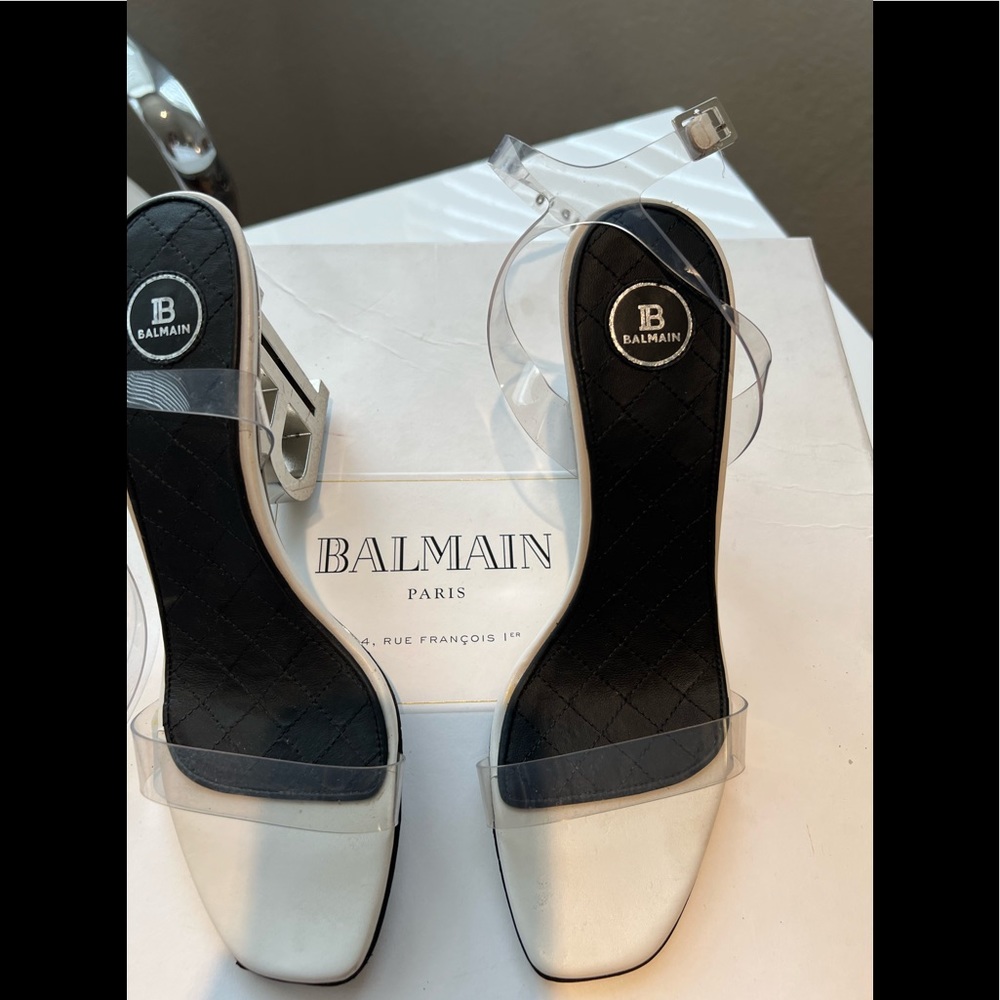 Balmain Transparent Naomi Ankle-Strap Sandals Size 37